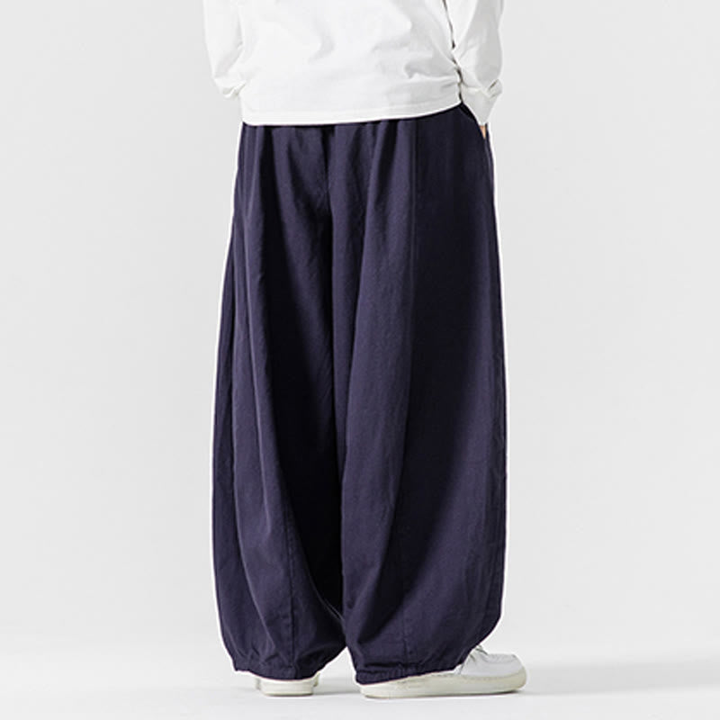 Pantalon en coton à jambes larges avec poches, motif Buddha Stones, idéal pour les trajets d'hiver. - image 5