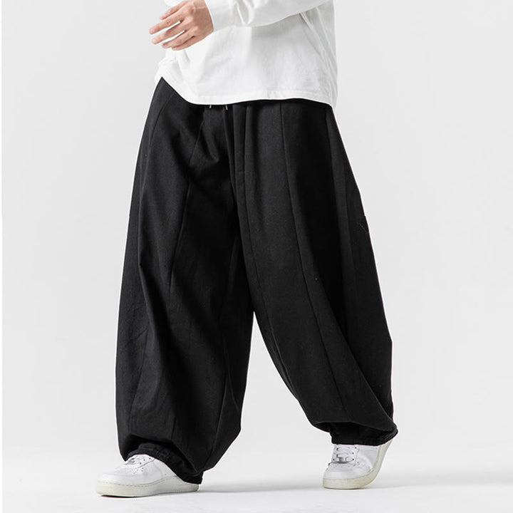 Pantalon en coton à jambes larges avec poches, motif Buddha Stones, idéal pour les trajets d'hiver. - image 44