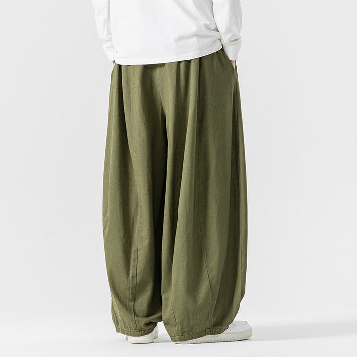 Pantalon en coton à jambes larges avec poches, motif Buddha Stones, idéal pour les trajets d'hiver. - image 20
