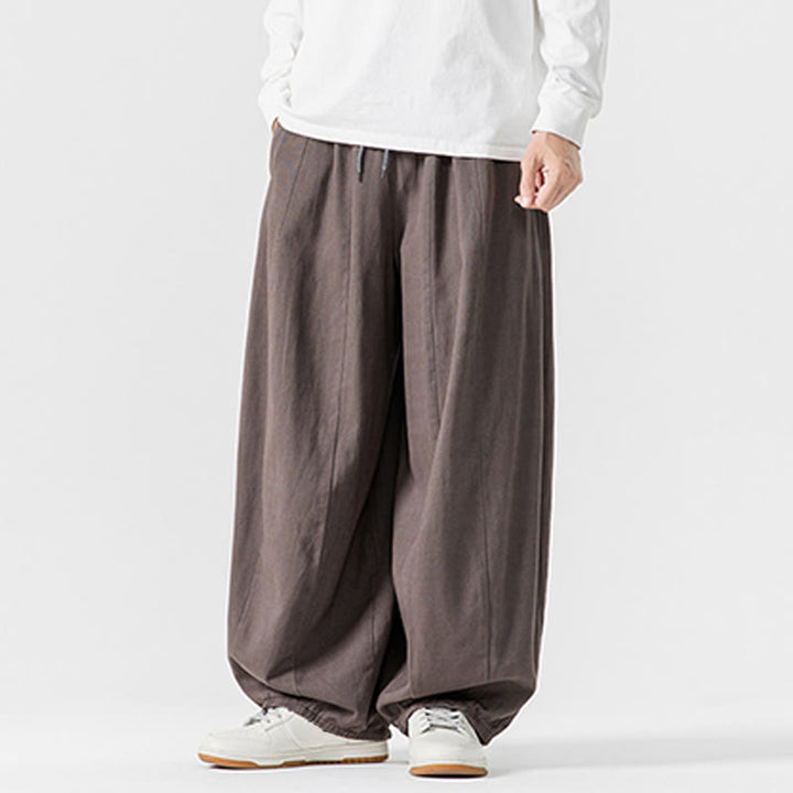 Pantalon en coton à jambes larges avec poches, motif Buddha Stones, idéal pour les trajets d'hiver. - image 27