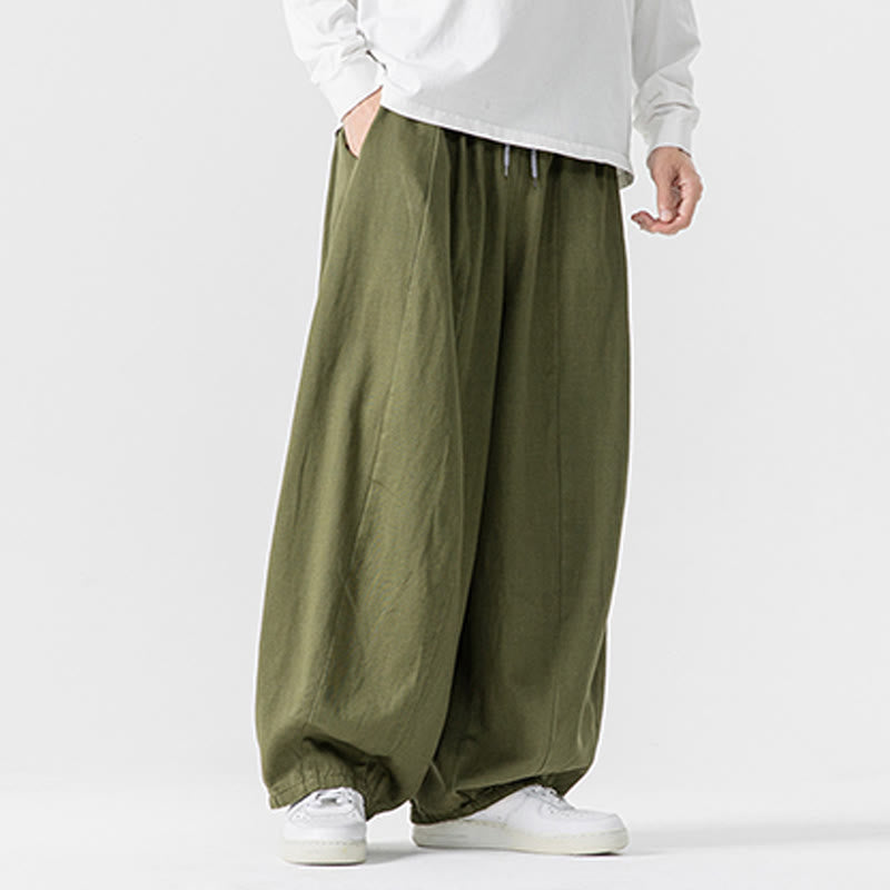 Pantalon en coton à jambes larges avec poches, motif Buddha Stones, idéal pour les trajets d'hiver. - image 21