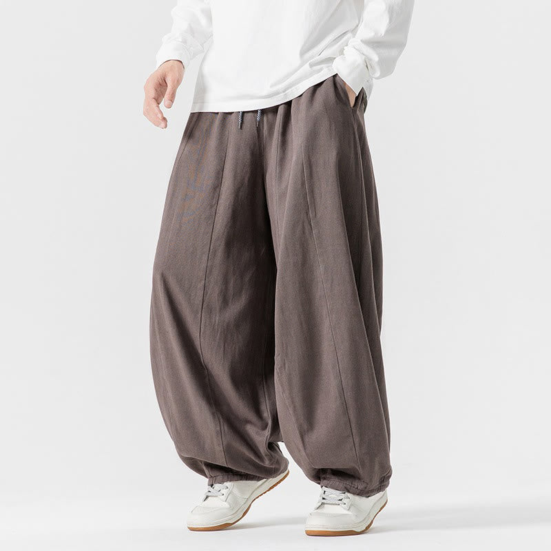 Pantalon en coton à jambes larges avec poches, motif Buddha Stones, idéal pour les trajets d'hiver. - image 29