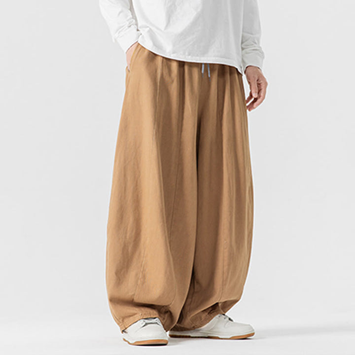 Pantalon en coton à jambes larges avec poches, motif Buddha Stones, idéal pour les trajets d'hiver. - image 12