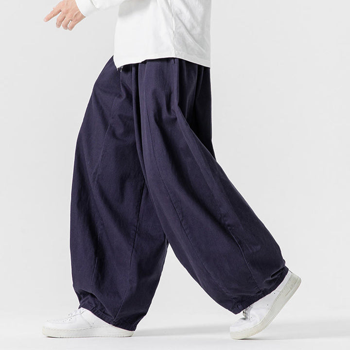 Pantalon en coton à jambes larges avec poches, motif Buddha Stones, idéal pour les trajets d'hiver. - image 6