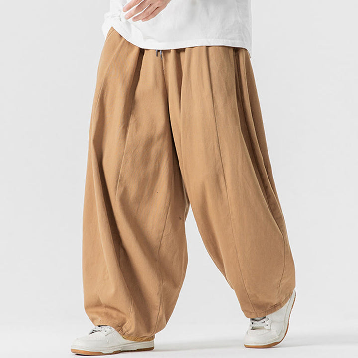 Pantalon en coton à jambes larges avec poches, motif Buddha Stones, idéal pour les trajets d'hiver. - image 15