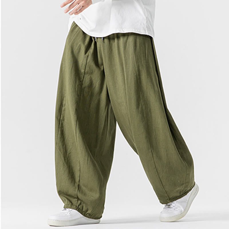 Pantalon en coton à jambes larges avec poches, motif Buddha Stones, idéal pour les trajets d'hiver. - image 23