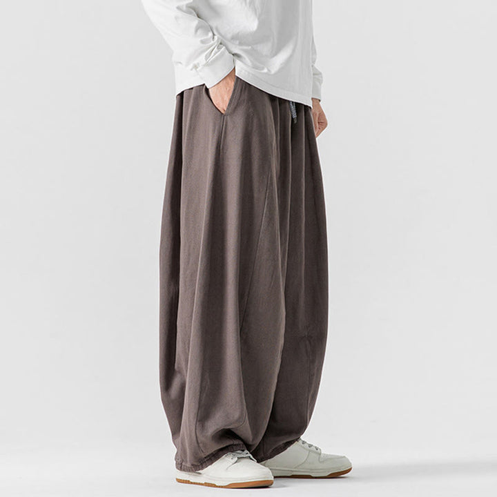 Pantalon en coton à jambes larges avec poches, motif Buddha Stones, idéal pour les trajets d'hiver. - image 28