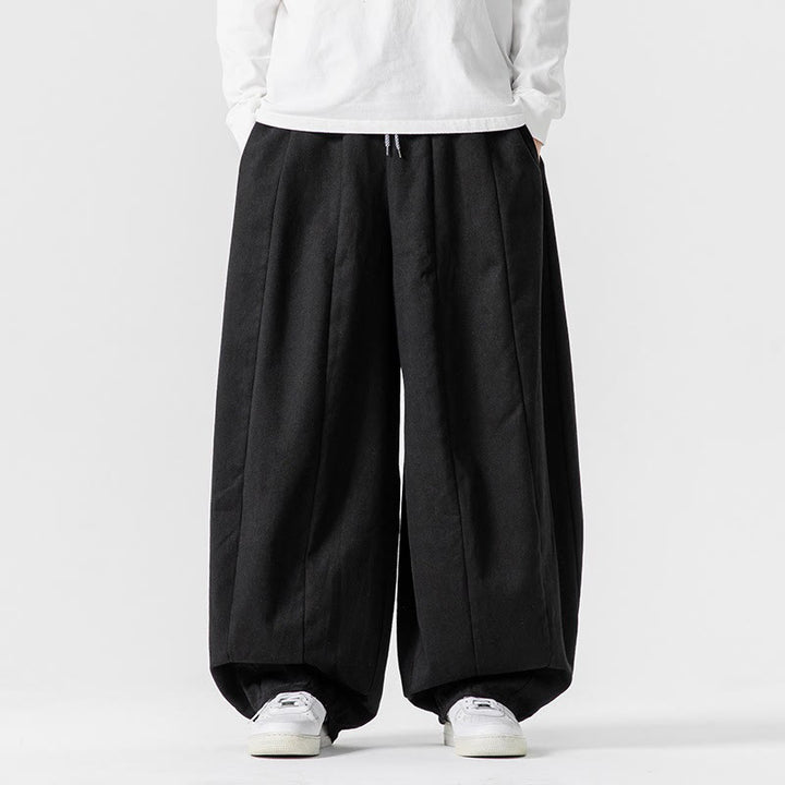 Pantalon en coton à jambes larges avec poches, motif Buddha Stones, idéal pour les trajets d'hiver. - Noir - US/UK/AU46，EU56 (5XL) - image 38
