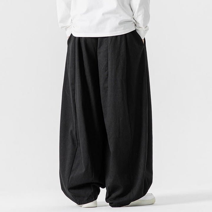 Pantalon en coton à jambes larges avec poches, motif Buddha Stones, idéal pour les trajets d'hiver. - image 40