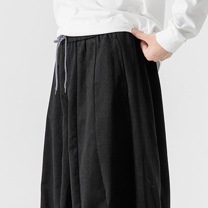 Pantalon en coton à jambes larges avec poches, motif Buddha Stones, idéal pour les trajets d'hiver. - image 46