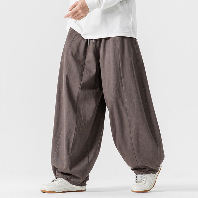 Pantalon en coton à jambes larges avec poches, motif Buddha Stones, idéal pour les trajets d'hiver. - image 30