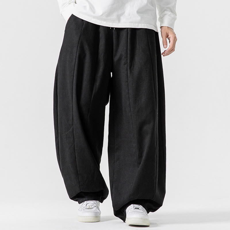 Pantalon en coton à jambes larges avec poches, motif Buddha Stones, idéal pour les trajets d'hiver. - image 43