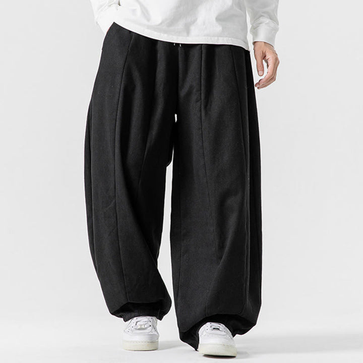 Pantalon en coton à jambes larges avec poches, motif Buddha Stones, idéal pour les trajets d'hiver. - image 43