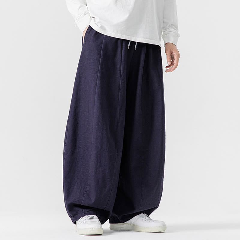 Pantalon en coton à jambes larges avec poches, motif Buddha Stones, idéal pour les trajets d'hiver. - image 3