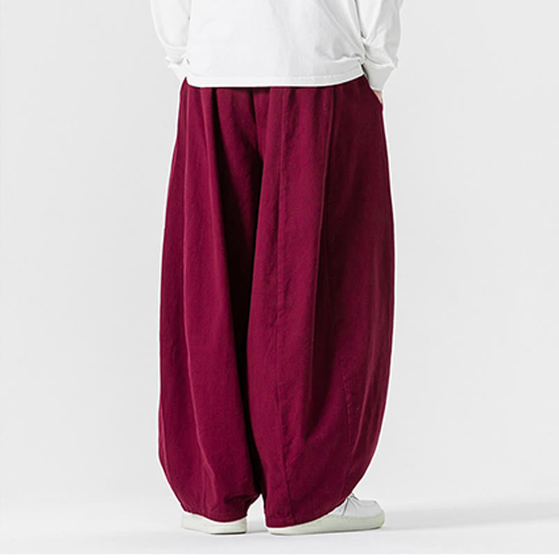Pantalon en coton à jambes larges avec poches, motif Buddha Stones, idéal pour les trajets d'hiver. - image 37
