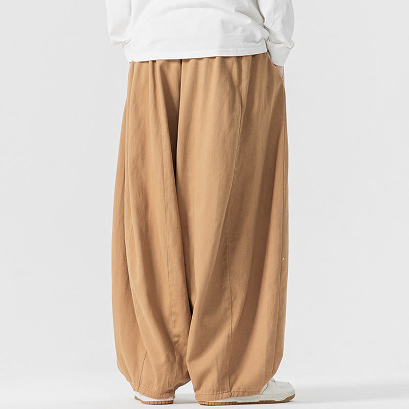 Pantalon en coton à jambes larges avec poches, motif Buddha Stones, idéal pour les trajets d'hiver. - image 10