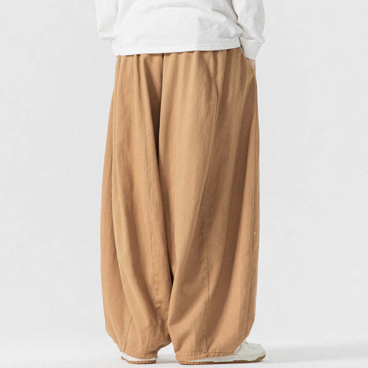 Pantalon en coton à jambes larges avec poches, motif Buddha Stones, idéal pour les trajets d'hiver. - image 10