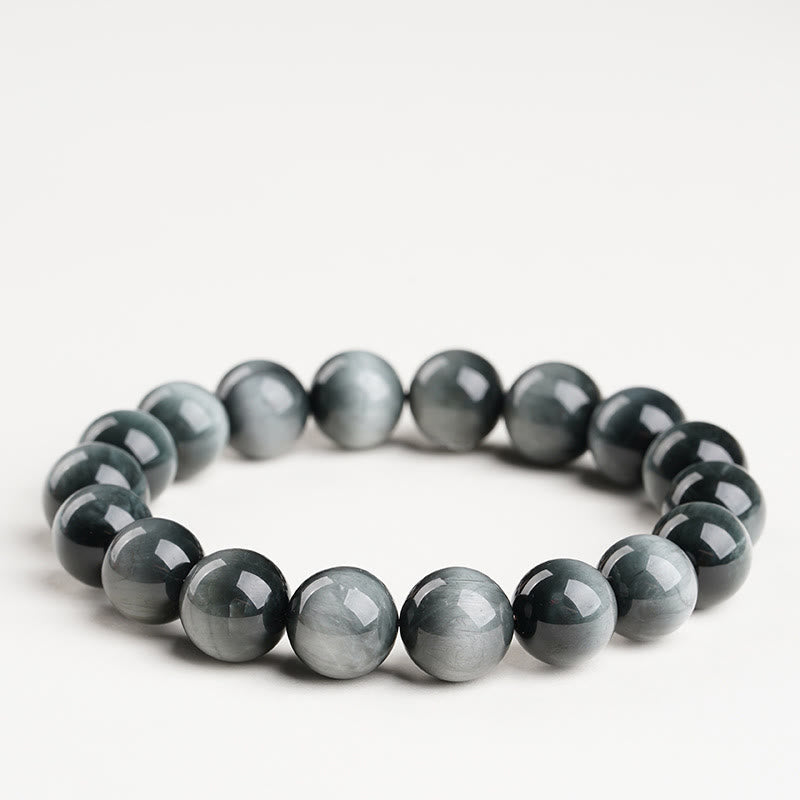 Bracelet de Buddha Stones, symbole de calme et de positivité - Pierre œil d'aigle de qualité 7A - 16-16,8 mm - image 0