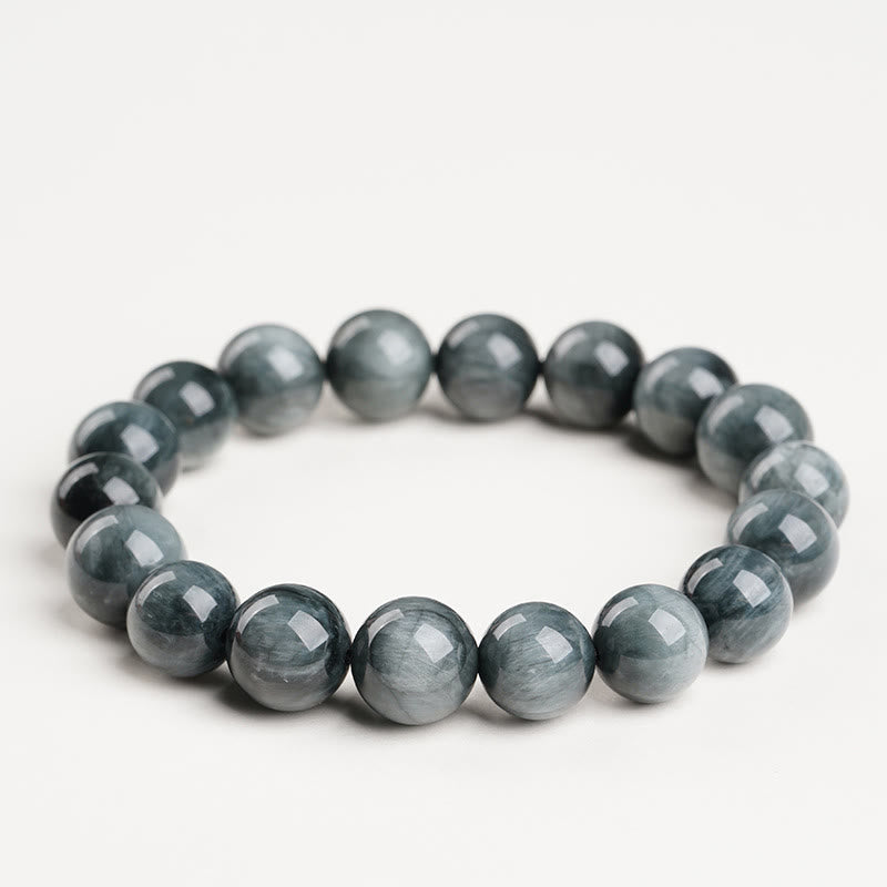 Bracelet de Buddha Stones, symbole de calme et de positivité - Pierre œil d'aigle de qualité 5A - 16-16,8 mm - image 10
