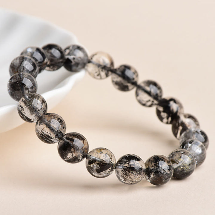 Bracelet de méditation de protection en diamant Herkimer et Buddha Stones - image 1