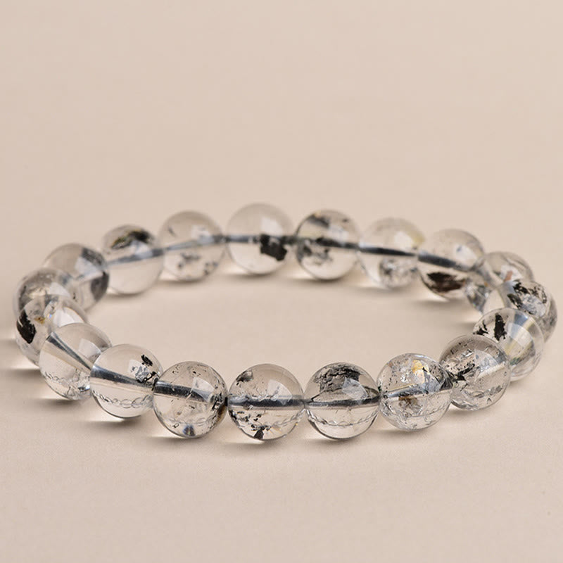 Bracelet de méditation de protection en diamant Herkimer et Buddha Stones - Diamant Herkimer de qualité 6A - 14-14,8 mm - image 7