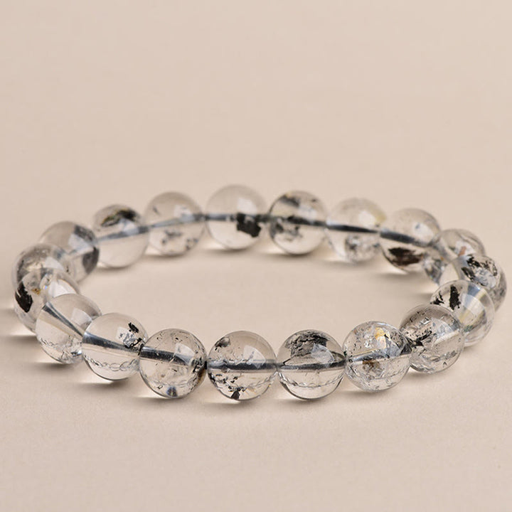 Bracelet de méditation de protection en diamant Herkimer et Buddha Stones - Diamant Herkimer de qualité 6A - 14-14,8 mm - image 7