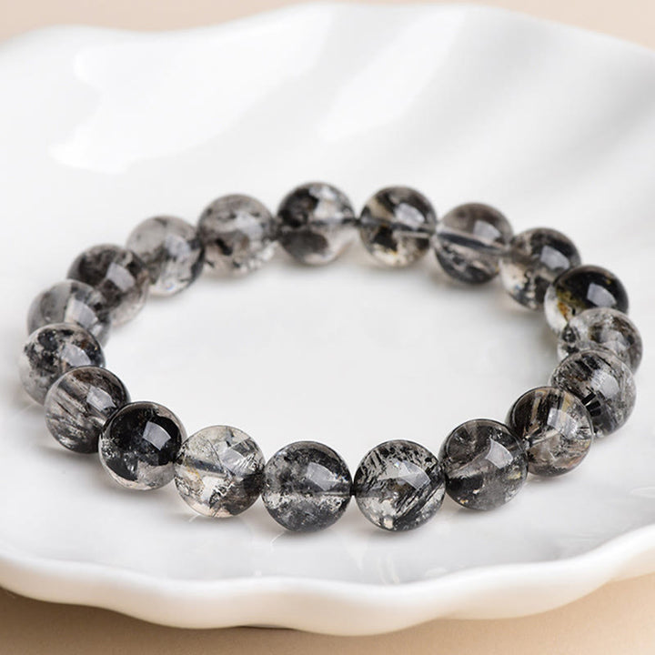 Bracelet de méditation de protection en diamant Herkimer et Buddha Stones - image 2