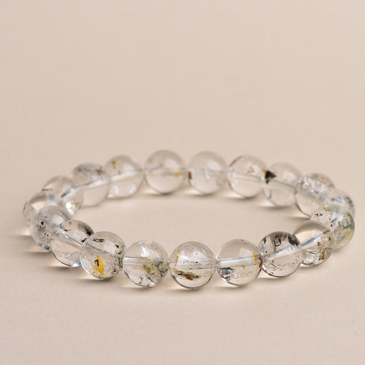 Bracelet de méditation de protection en diamant Herkimer et Buddha Stones - Diamant Herkimer de qualité 5A - 14-14,8 mm - image 10