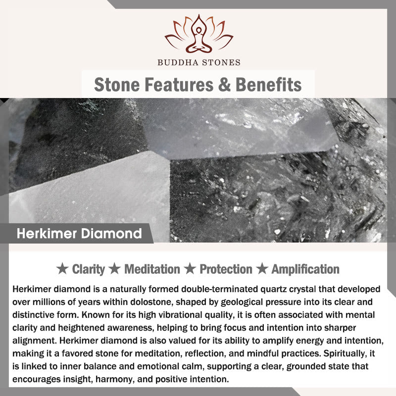 Bracelet de méditation de protection en diamant Herkimer et Buddha Stones - image 4