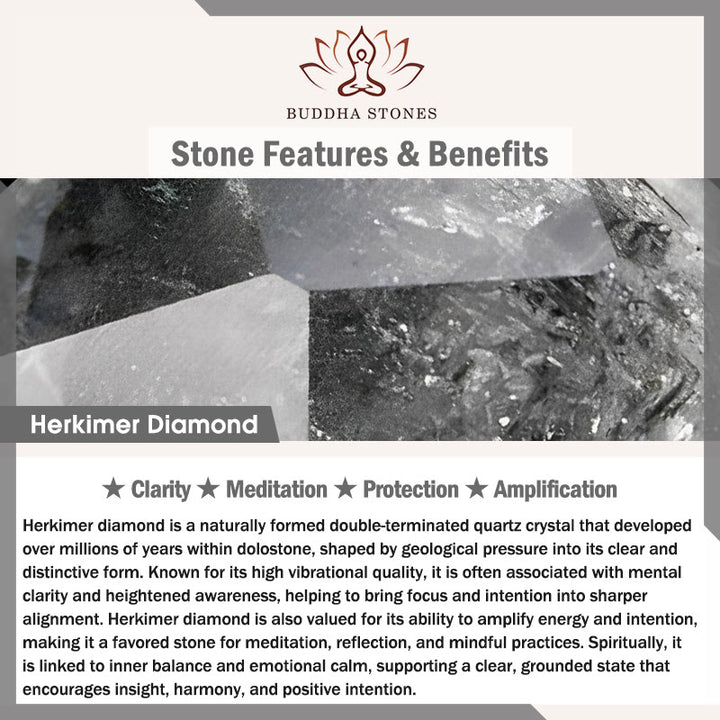 Bracelet de méditation de protection en diamant Herkimer et Buddha Stones - image 4