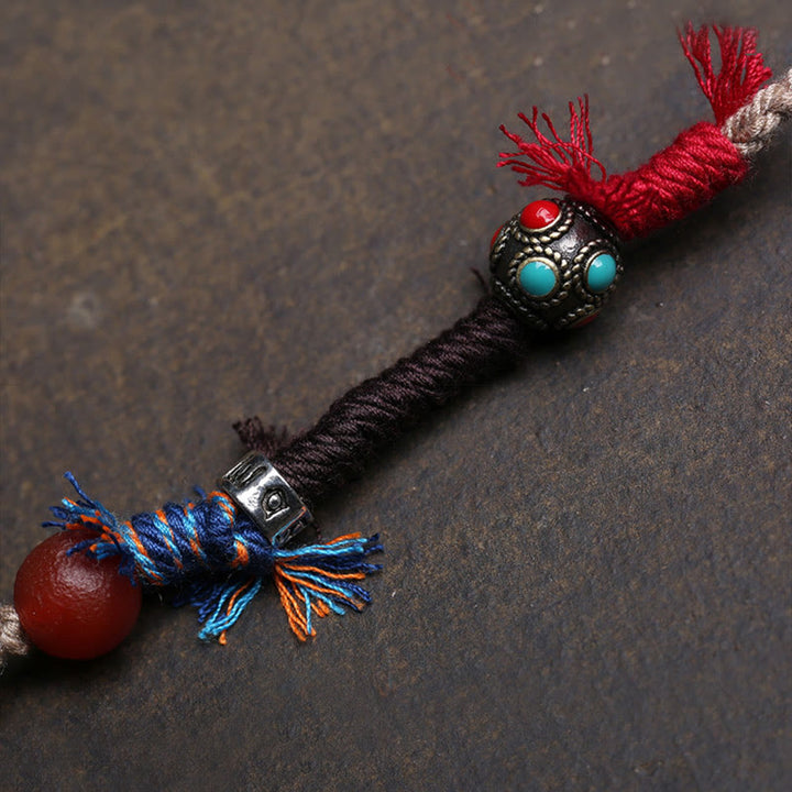 Pendentifs porte-bonheur en perles Dzi de cuivre turquoise et Buddha Stones - image 2