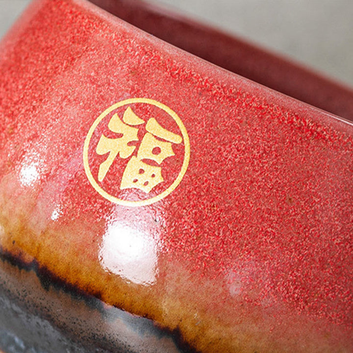 Tasse à thé en céramique peinte à la main avec motif Fu et Buddha Stones, tasse à thé Kung Fu avec coffret cadeau - image 12