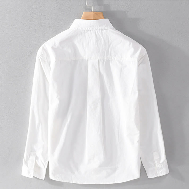 Chemise homme en coton à manches longues, col montant, manches courtes, Buddha Stones, blocs de couleurs automnaux, poches décoratives, boutons décoratifs. - image 9