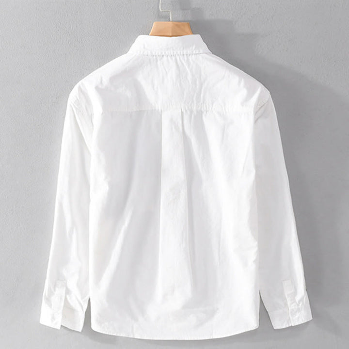 Chemise homme en coton à manches longues, col montant, manches courtes, Buddha Stones, blocs de couleurs automnaux, poches décoratives, boutons décoratifs. - image 9