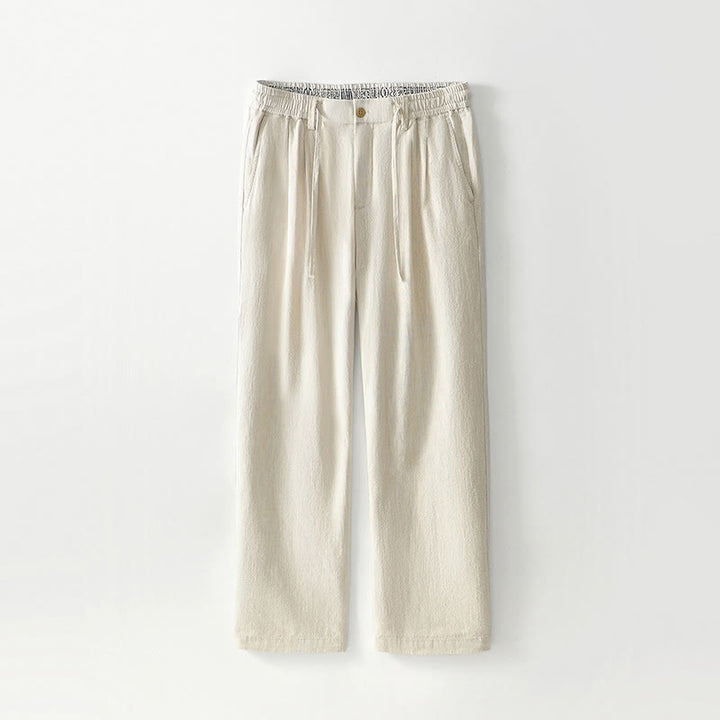 Pantalon large en lin pour homme , Buddha Stones , fermeture éclair et cordon de serrage, avec poches - Lin - US/UK/AU44，EU54 (4XL) - image 25