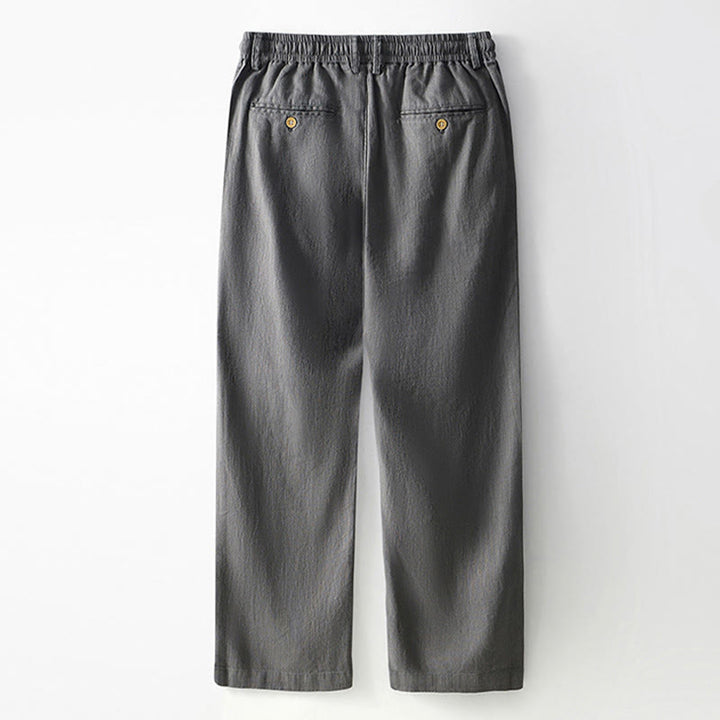 Pantalon large en lin pour homme , Buddha Stones , fermeture éclair et cordon de serrage, avec poches - image 1