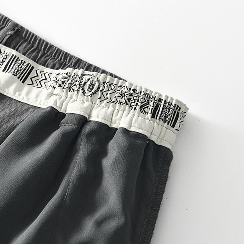 Pantalon large en lin pour homme , Buddha Stones , fermeture éclair et cordon de serrage, avec poches - image 5
