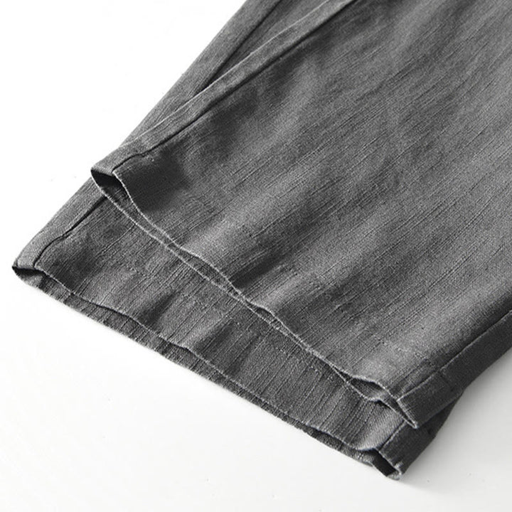 Pantalon large en lin pour homme , Buddha Stones , fermeture éclair et cordon de serrage, avec poches - image 8