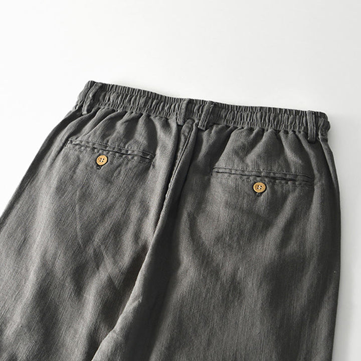 Pantalon large en lin pour homme , Buddha Stones , fermeture éclair et cordon de serrage, avec poches - image 3