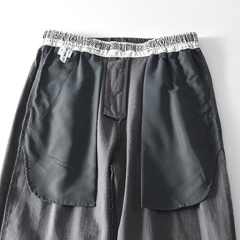 Pantalon large en lin pour homme , Buddha Stones , fermeture éclair et cordon de serrage, avec poches - image 7