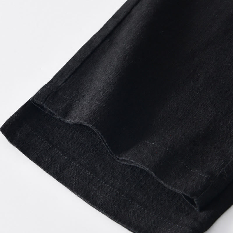 Pantalon large en lin pour homme , Buddha Stones , fermeture éclair et cordon de serrage, avec poches - image 13