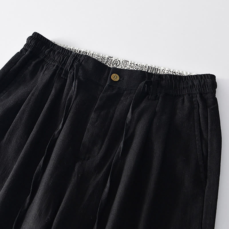 Pantalon large en lin pour homme , Buddha Stones , fermeture éclair et cordon de serrage, avec poches - image 10