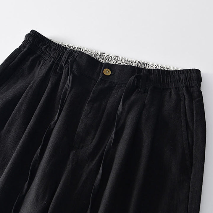Pantalon large en lin pour homme , Buddha Stones , fermeture éclair et cordon de serrage, avec poches - image 10