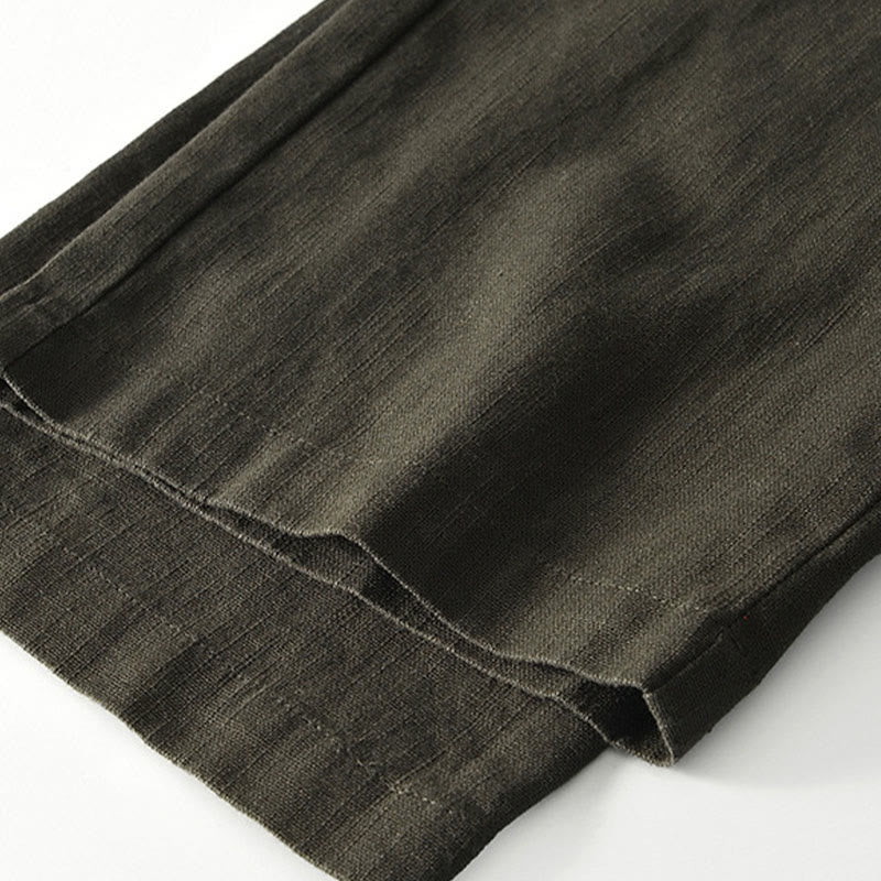 Pantalon large en lin pour homme , Buddha Stones , fermeture éclair et cordon de serrage, avec poches - image 19