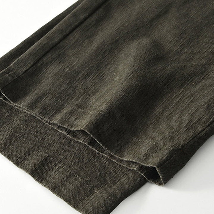 Pantalon large en lin pour homme , Buddha Stones , fermeture éclair et cordon de serrage, avec poches - image 19