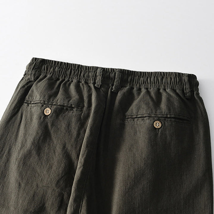 Pantalon large en lin pour homme , Buddha Stones , fermeture éclair et cordon de serrage, avec poches - image 16