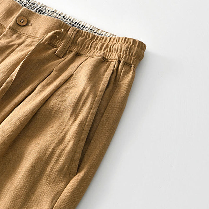 Pantalon large en lin pour homme , Buddha Stones , fermeture éclair et cordon de serrage, avec poches - image 22