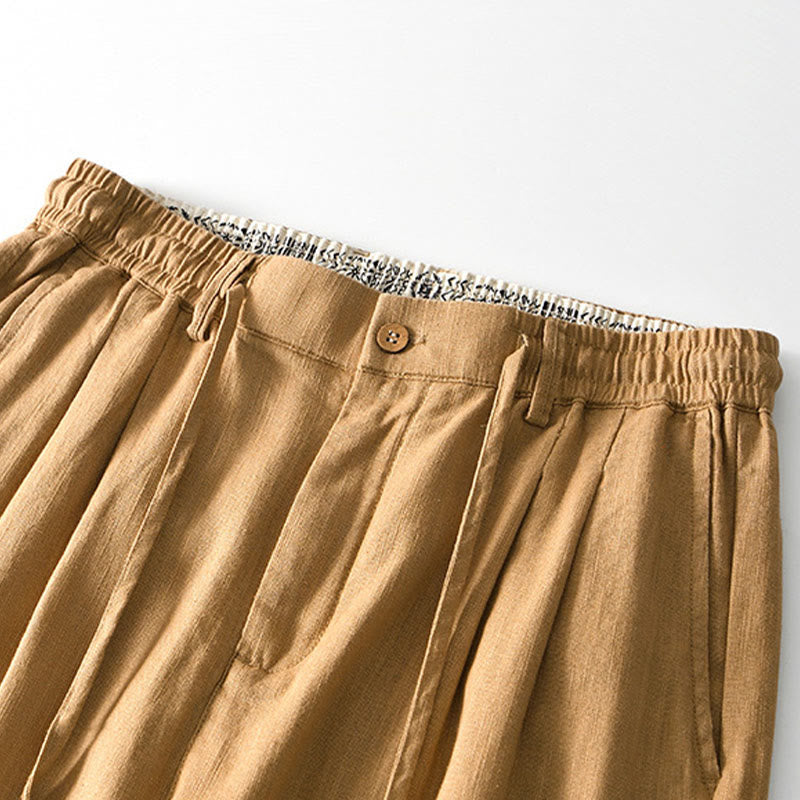 Pantalon large en lin pour homme , Buddha Stones , fermeture éclair et cordon de serrage, avec poches - image 21