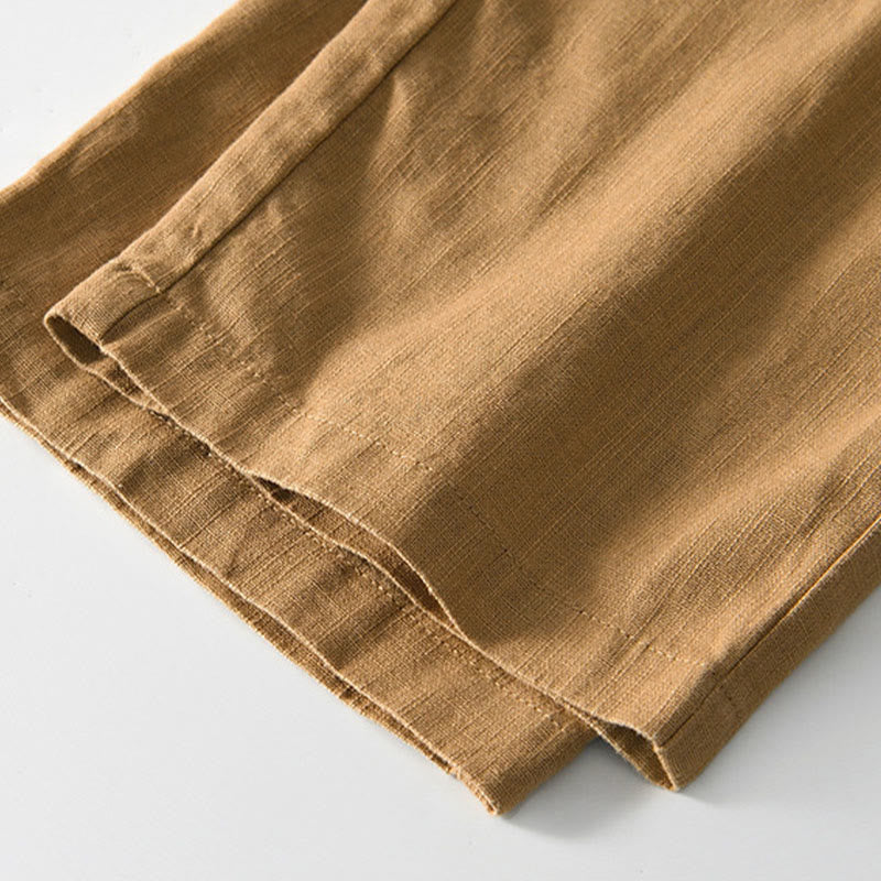 Pantalon large en lin pour homme , Buddha Stones , fermeture éclair et cordon de serrage, avec poches - image 24