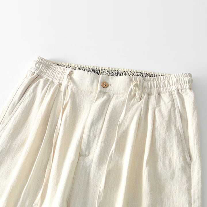 Pantalon large en lin pour homme , Buddha Stones , fermeture éclair et cordon de serrage, avec poches - image 26